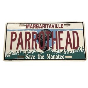Parrot Head Margaritaville License Plate. Good Condition.